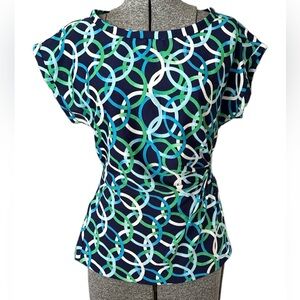 Banana Republic Blue and Green Patterned Top